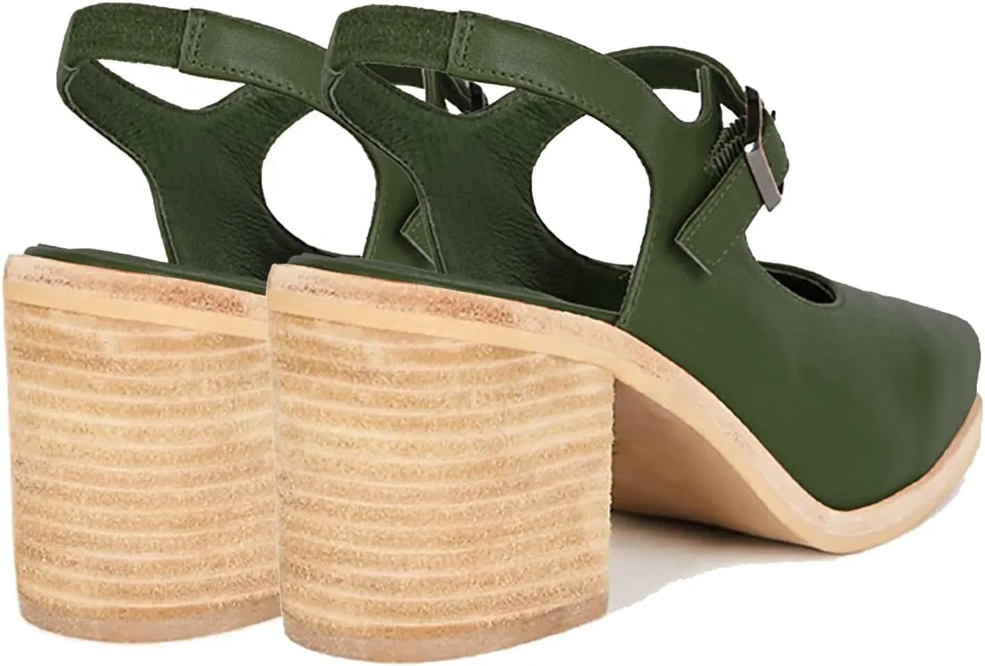 MOOMMO Women Block High Heel Slingback Mary Jane Pumps Platform Square Toe Ankle Buckle Strap Closed Toe Sandals 3 Inch Stacked Chunky Heel Dress Pumps Matte Retro Comfy Office Daily 4-11 M US