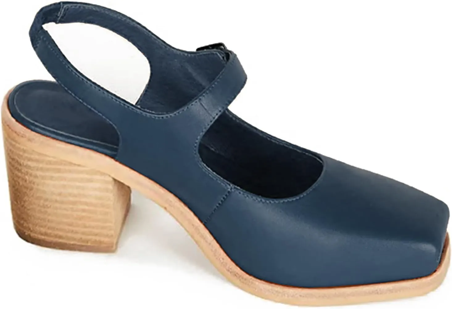MOOMMO Women Block High Heel Slingback Mary Jane Pumps Platform Square Toe Ankle Buckle Strap Closed Toe Sandals 3 Inch Stacked Chunky Heel Dress Pumps Matte Retro Comfy Office Daily 4-11 M US