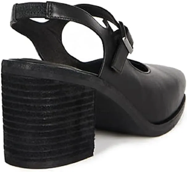 MOOMMO Women Block High Heel Slingback Mary Jane Pumps Platform Square Toe Ankle Buckle Strap Closed Toe Sandals 3 Inch Stacked Chunky Heel Dress Pumps Matte Retro Comfy Office Daily 4-11 M US