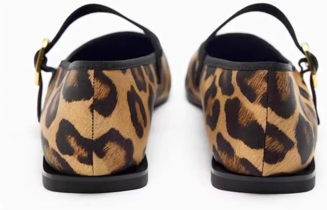 MRKEWUNEY Elegant Ballet Flats for Women Buckle Strap Mary Jane