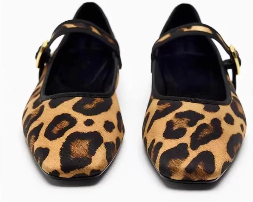 MRKEWUNEY Elegant Ballet Flats for Women Buckle Strap Mary Jane