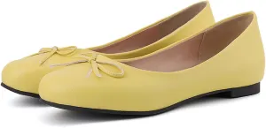 MRKEWUNEY Elegant Bow Ballet Flats for Women Slip On Comfortable Dress Shoes EU32-54