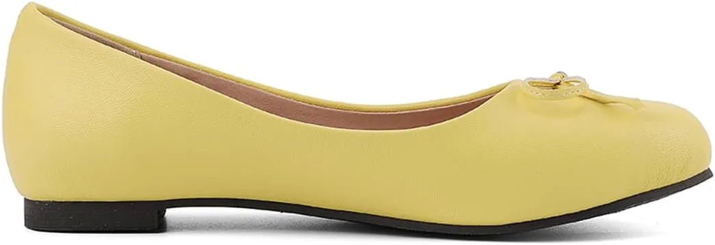 MRKEWUNEY Elegant Bow Ballet Flats for Women Slip On Comfortable Dress Shoes EU32-54