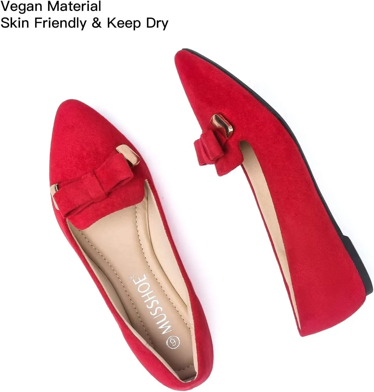 MUSSHOE Flat Shoes Women Comfortable Pointed Toe Women's Flats