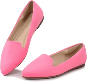 MUSSHOE Flats for Women Dressy Comfortable Ballerina Flats Pointed Toe Slip-on Casual Business Shoes Work Shoes for Women