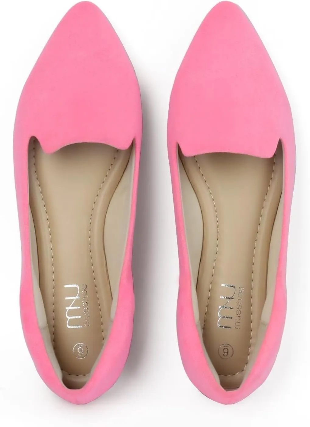 MUSSHOE Flats for Women Dressy Comfortable Ballerina Flats Pointed Toe Slip-on Casual Business Shoes Work Shoes for Women