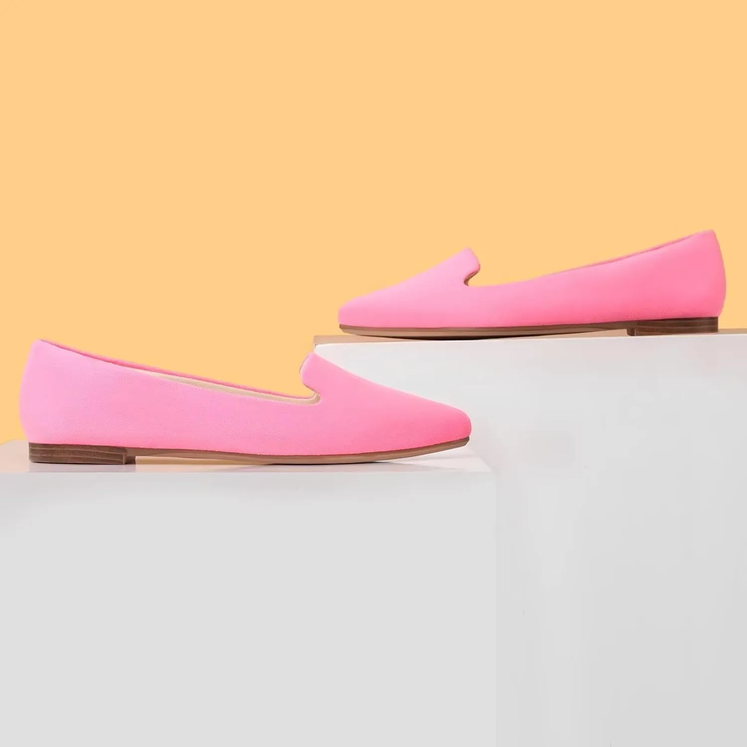 MUSSHOE Flats for Women Dressy Comfortable Ballerina Flats Pointed Toe Slip-on Casual Business Shoes Work Shoes for Women