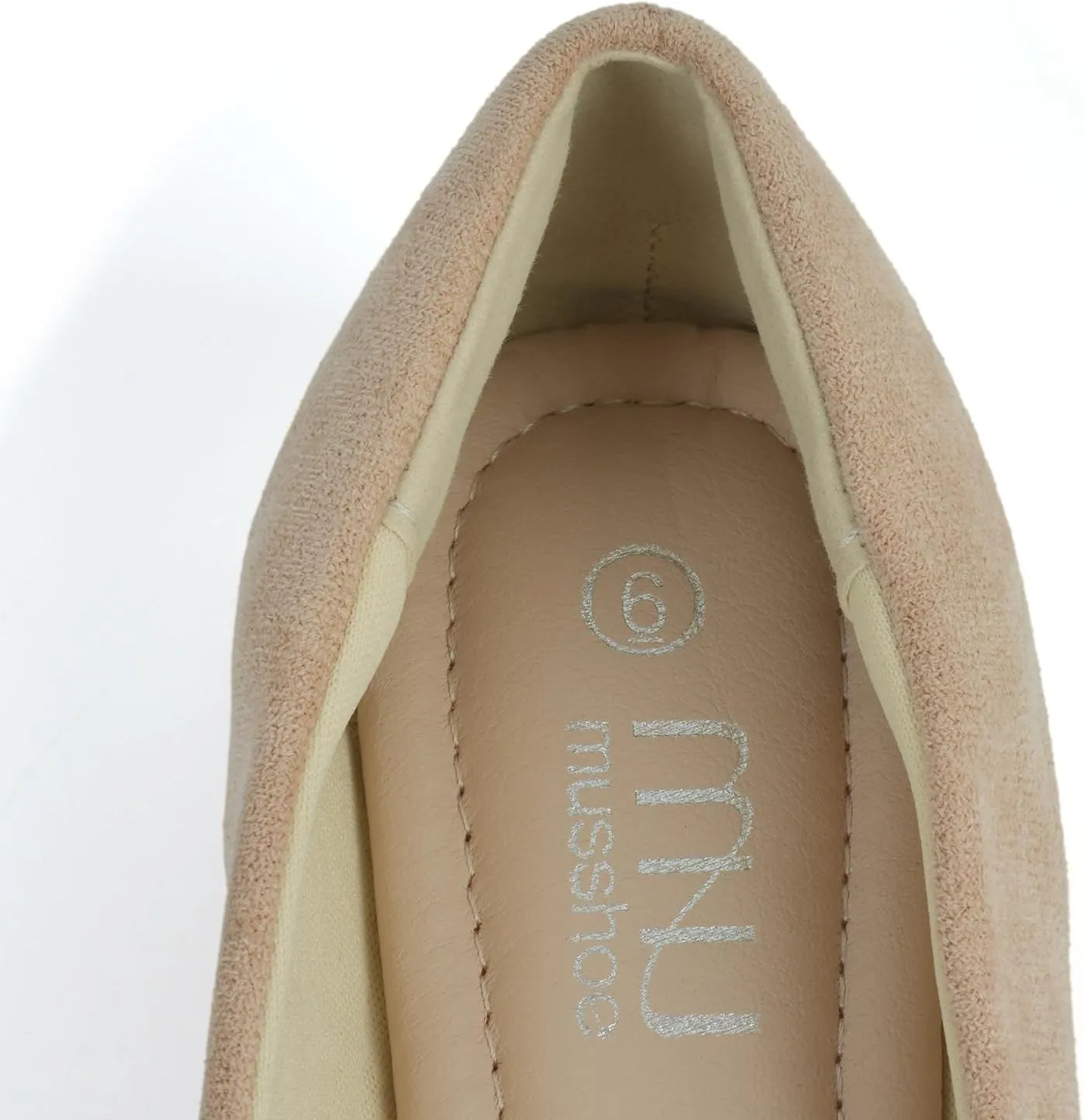 MUSSHOE Flats Shoes Women Dressy Pointed Toe Slip on Microfiber Comfortable Women's Flats Ballet Flats for Women