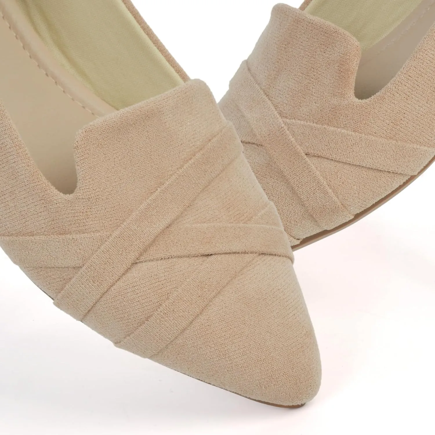 MUSSHOE Flats Shoes Women Dressy Pointed Toe Slip on Microfiber Comfortable Women's Flats Ballet Flats for Women