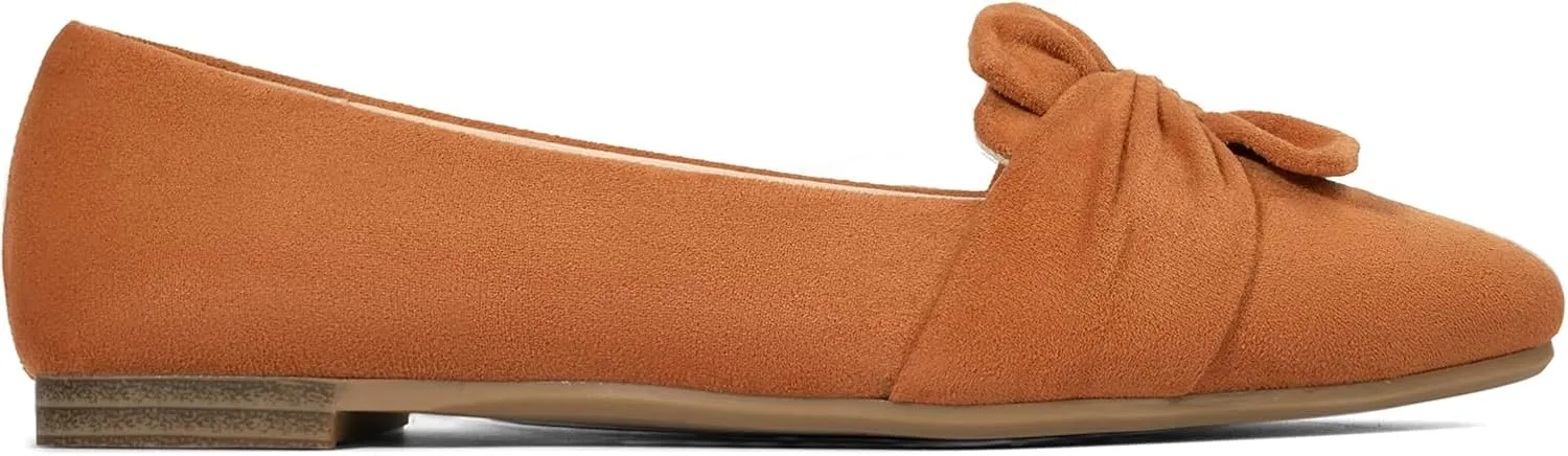 MUSSHOE Women's Flats Dressy Pointed Toe Comfortable Bowknot Ballet Flats Shoes