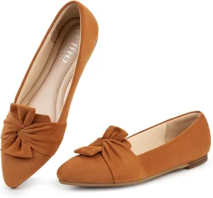 MUSSHOE Women's Flats Dressy Pointed Toe Comfortable Bowknot Ballet Flats Shoes