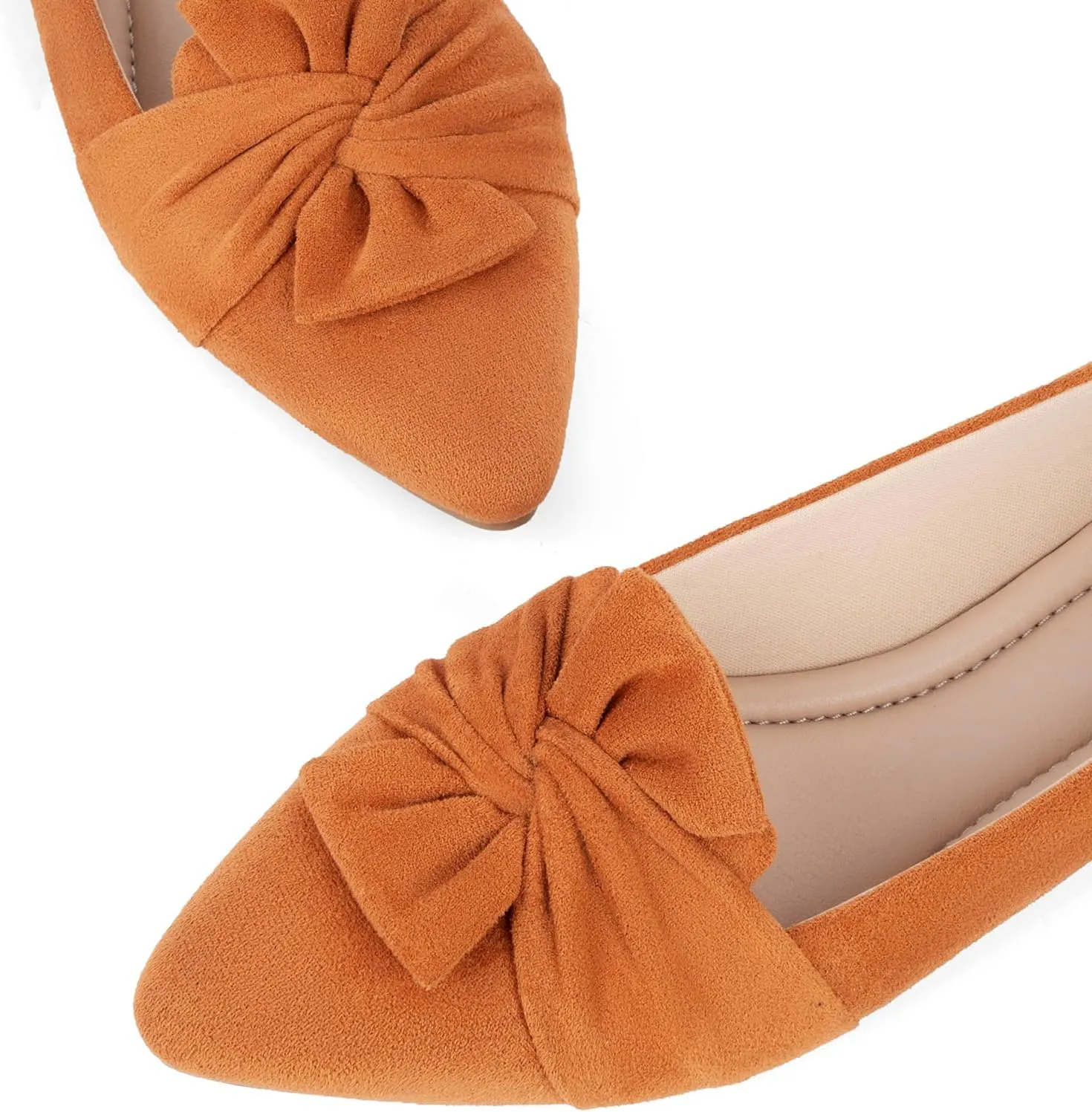 MUSSHOE Women's Flats Dressy Pointed Toe Comfortable Bowknot Ballet Flats Shoes