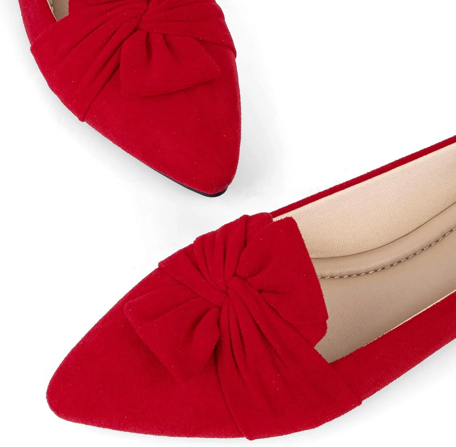 MUSSHOE Women's Flats Dressy Pointed Toe Comfortable Bowknot Ballet Flats Shoes