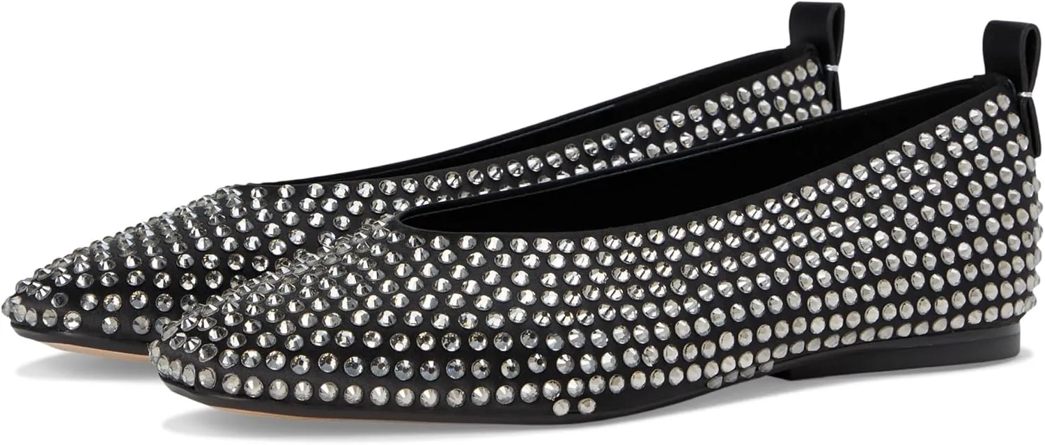 Naturalizer Women's 36 Edit Carla Ballet Flat, Black Satin, 8