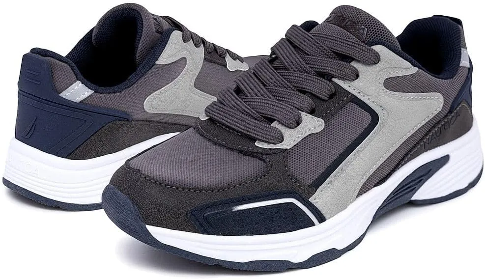 Nautica Kids Boys & Girls Athletic Sneakers - Chunky Cushion Heel Running & Hiking Shoes (Lace-Up/Bungee Slip-On) (Big Kid/Little Kid/Toddler)