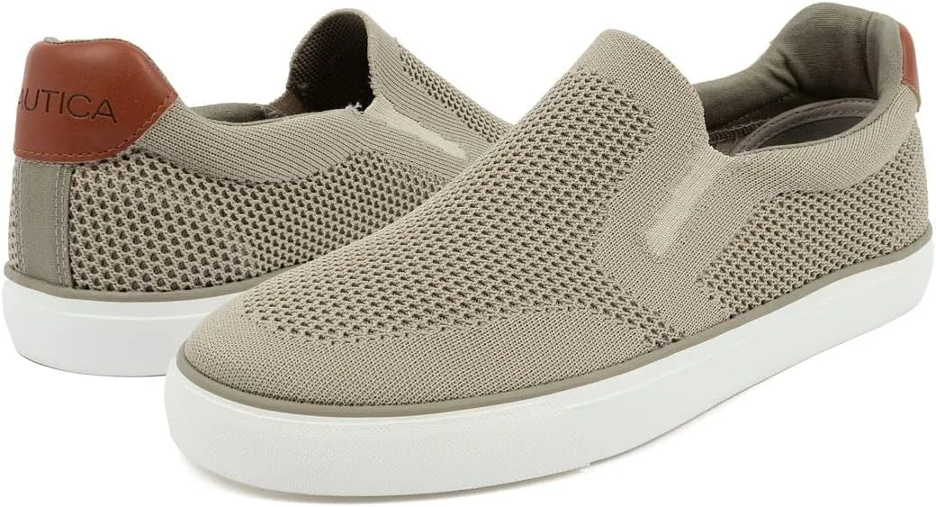 Nautica Men's Slip-On Sneakers – Breathable Knit Casual Walking Shoes, Lightweight Comfort Fashion Loafers - Kotor