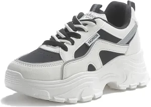 NCNDB Women's Fashion Super Chunky Sport Sneakers Lace Ups Trainers Running Shoes for Girls