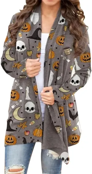 Oil Painting Shirt Van Gogh Gift Starry Night Long Open Front Cardigans for Women Long Sleeve Clothing Lightweight Sweater