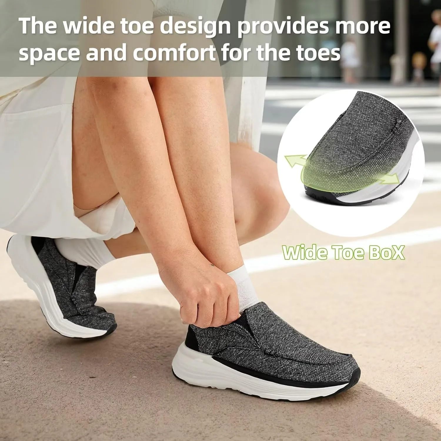 OrthoComfoot Women's Orthopedic Slip-On Loafers Walking Shoes: Comfortable Plantar Fasciitis Loafers with Arch Support for Flat Feet, Casual Orthotic Shoes for Foot and Heel Pain Relief