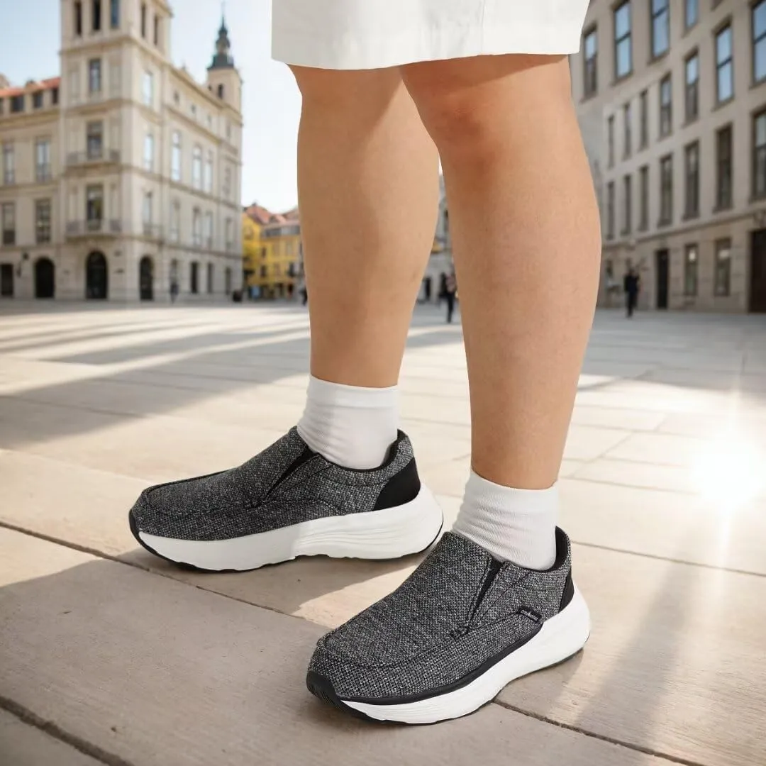 OrthoComfoot Women's Orthopedic Slip-On Loafers Walking Shoes: Comfortable Plantar Fasciitis Loafers with Arch Support for Flat Feet, Casual Orthotic Shoes for Foot and Heel Pain Relief