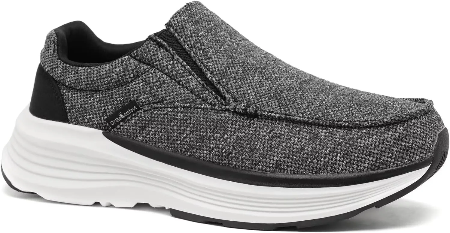OrthoComfoot Women's Orthopedic Slip-On Loafers Walking Shoes: Comfortable Plantar Fasciitis Loafers with Arch Support for Flat Feet, Casual Orthotic Shoes for Foot and Heel Pain Relief