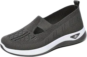 Orthopedic Shoes for Women Breathable Soft Walking Shoe Shoes Arch Support Slip On Sneakers Comfort Work Sneakers Woven Mesh Up Casual Running Going Out Flat Sneaker
