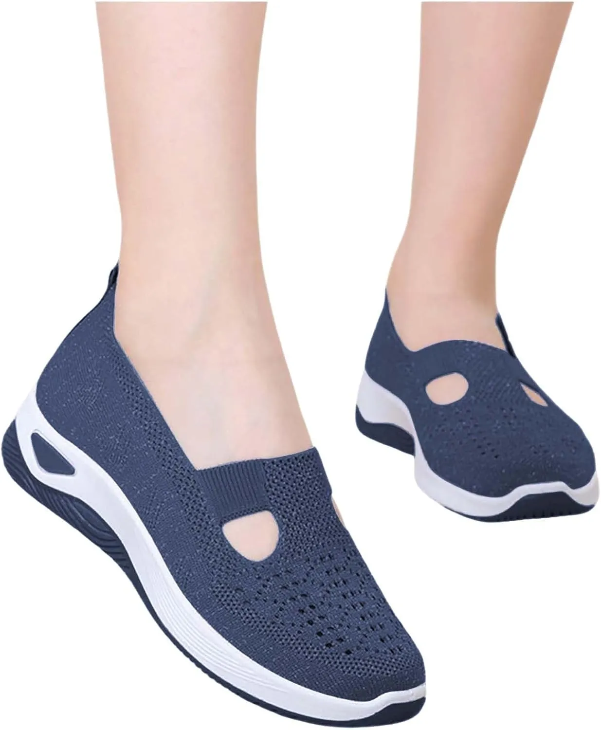 Orthopedic Walking Shoes for Women Slip On Sneakers with Arch Support Comfortable Casual Loafers Plantar Fasciitis Relief Foot Heel Pain Diabetic Feet
