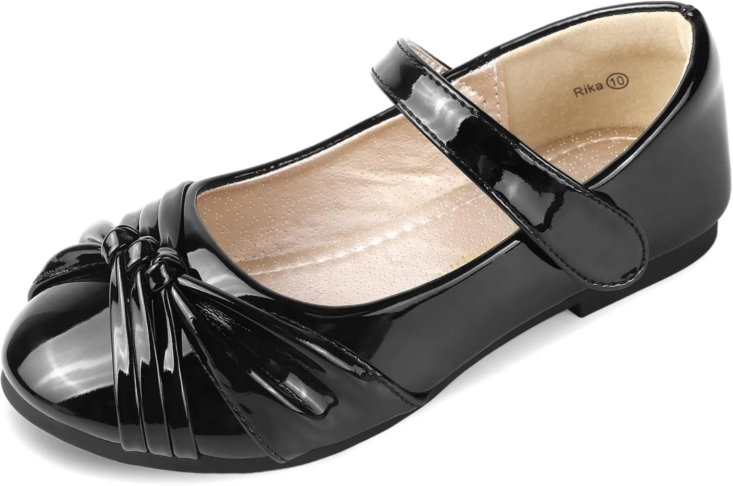 PANDANINJIA Rika Girls Dress Shoes Flower Girl Mary Jane Flats Wedding Party School Shoes for Toddler Little Kid Big Kid