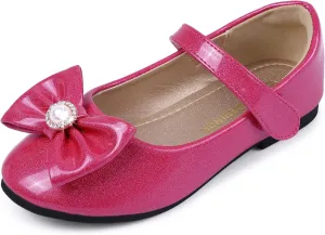 PANDANINJIA Rika Girls Dress Shoes Flower Girl Mary Jane Flats Wedding Party School Shoes for Toddler Little Kid Big Kid