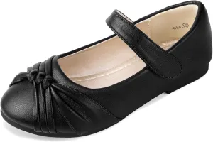 PANDANINJIA Rika Girls Dress Shoes Flower Girl Mary Jane Flats Wedding Party School Shoes for Toddler Little Kid Big Kid