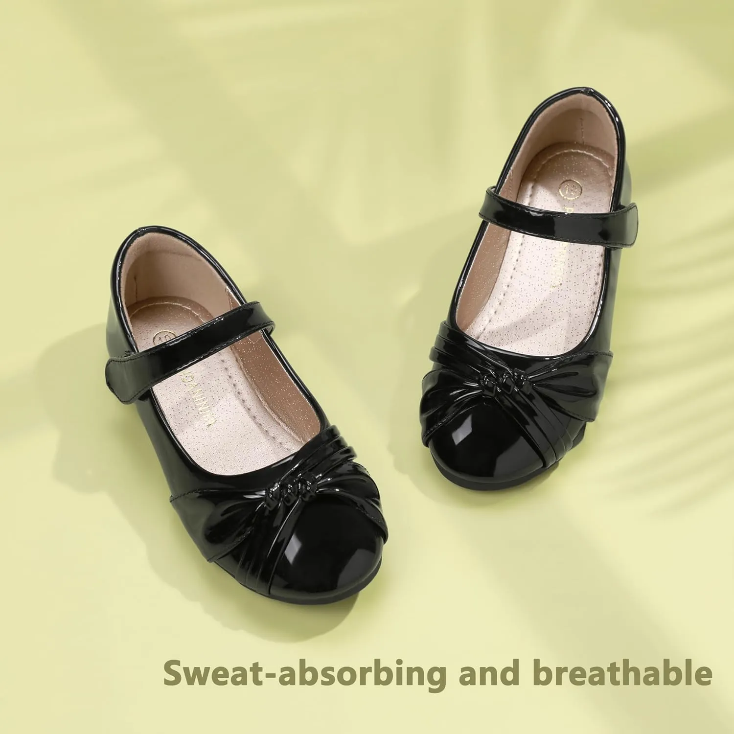 PANDANINJIA Rika Girls Dress Shoes Flower Girl Mary Jane Flats Wedding Party School Shoes for Toddler Little Kid Big Kid