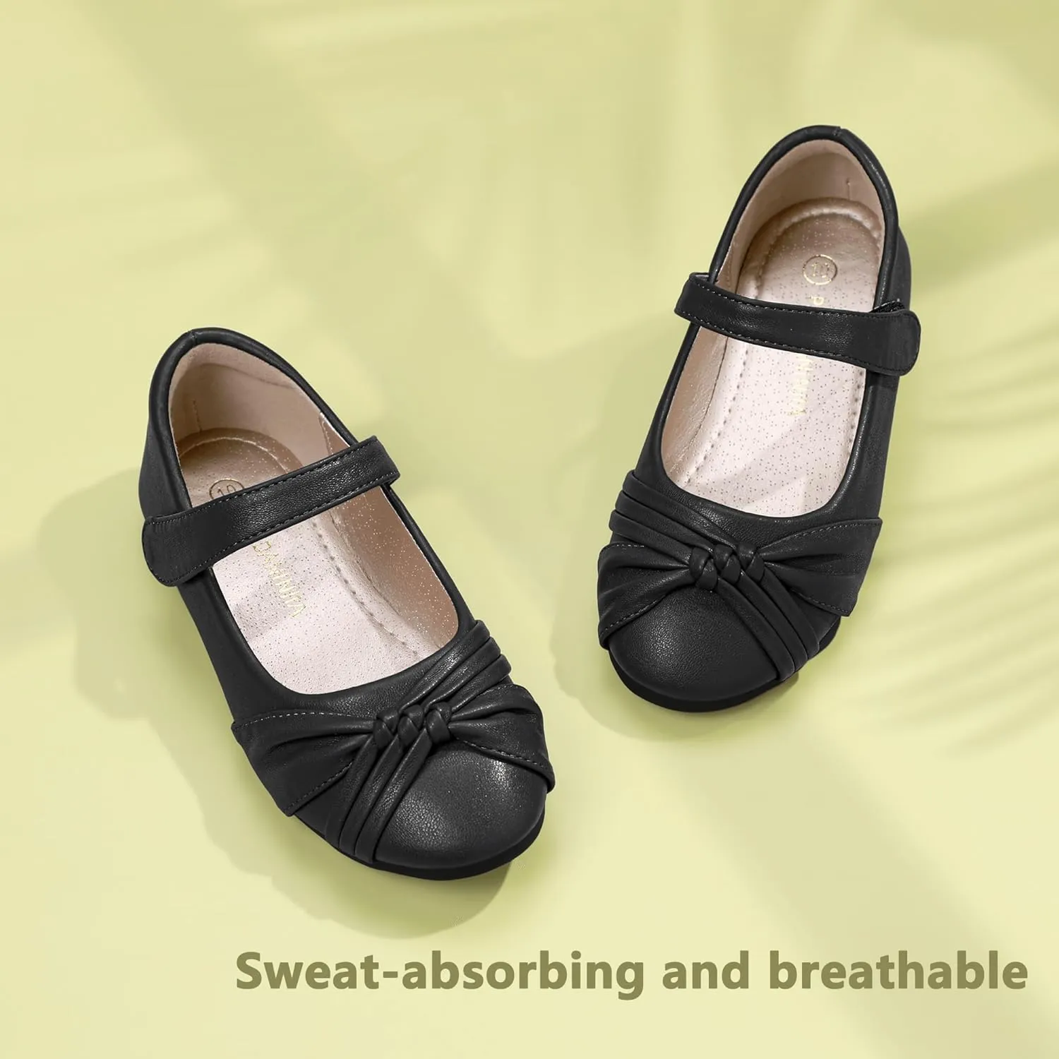 PANDANINJIA Rika Girls Dress Shoes Flower Girl Mary Jane Flats Wedding Party School Shoes for Toddler Little Kid Big Kid