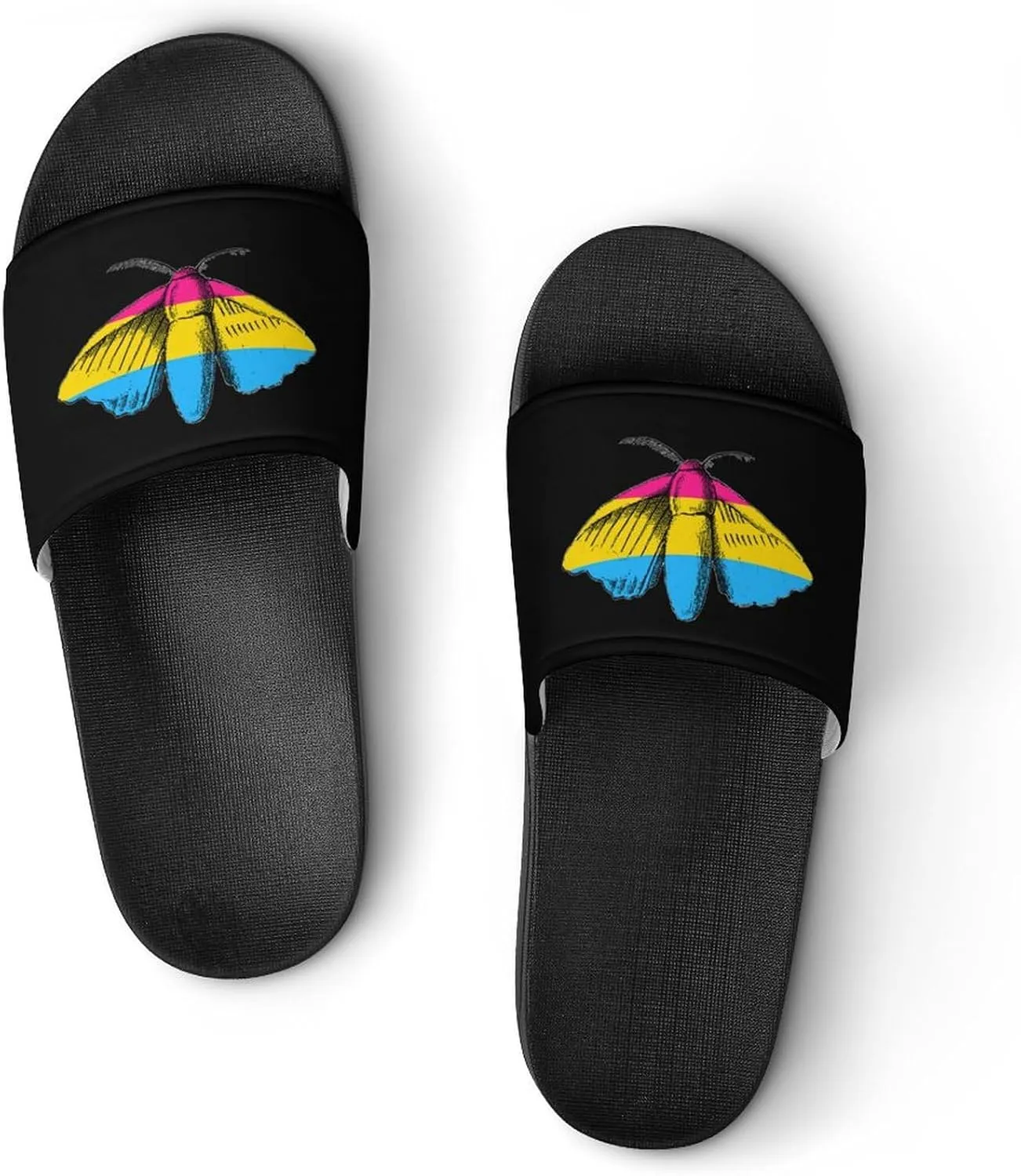 Pansexual Flag Silk Moth Shower Sandals PVC Pillow Slippers Bath Slip On Home Shoes Non-Slip for Outdoor