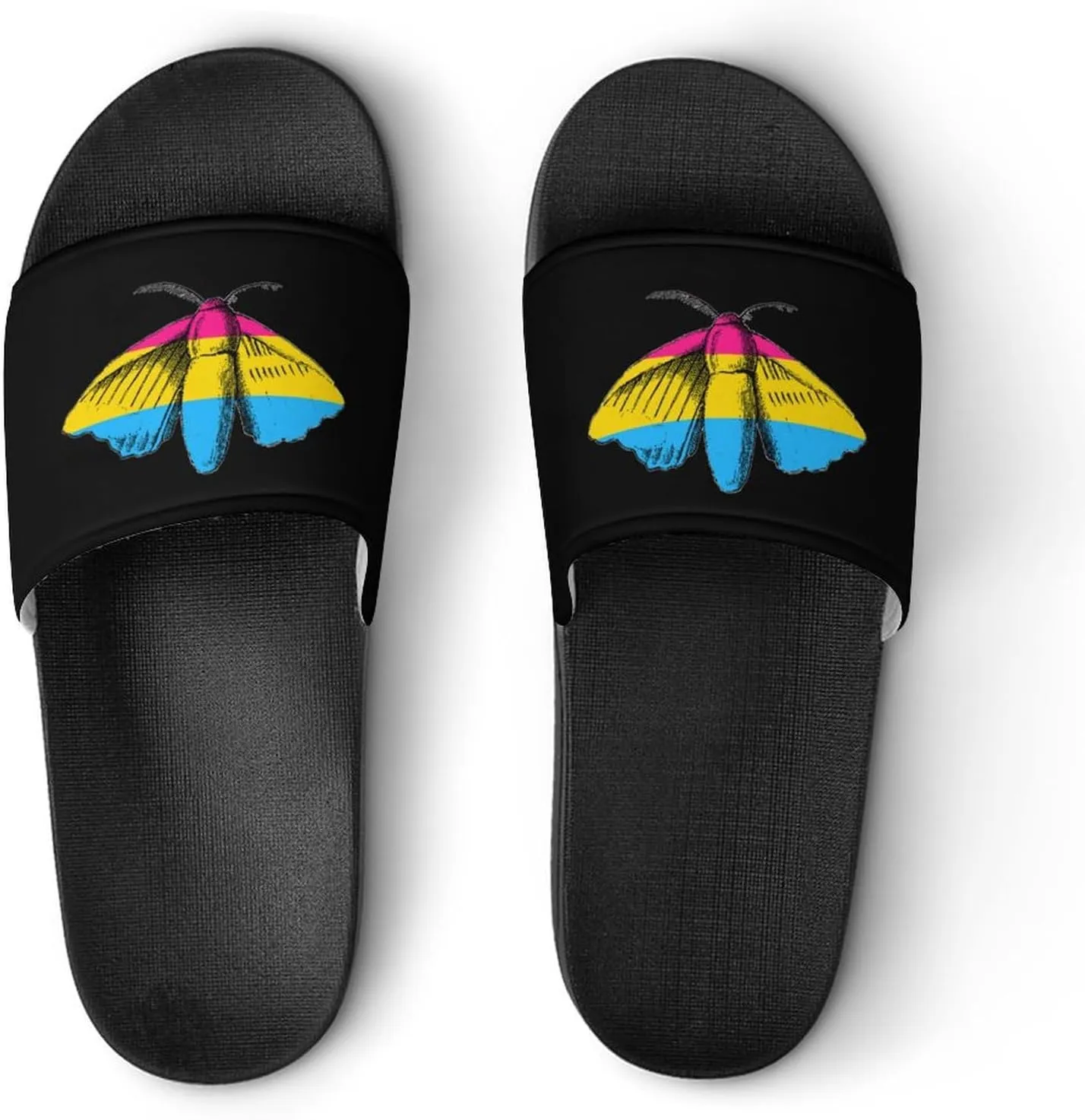 Pansexual Flag Silk Moth Shower Sandals PVC Pillow Slippers Bath Slip On Home Shoes Non-Slip for Outdoor