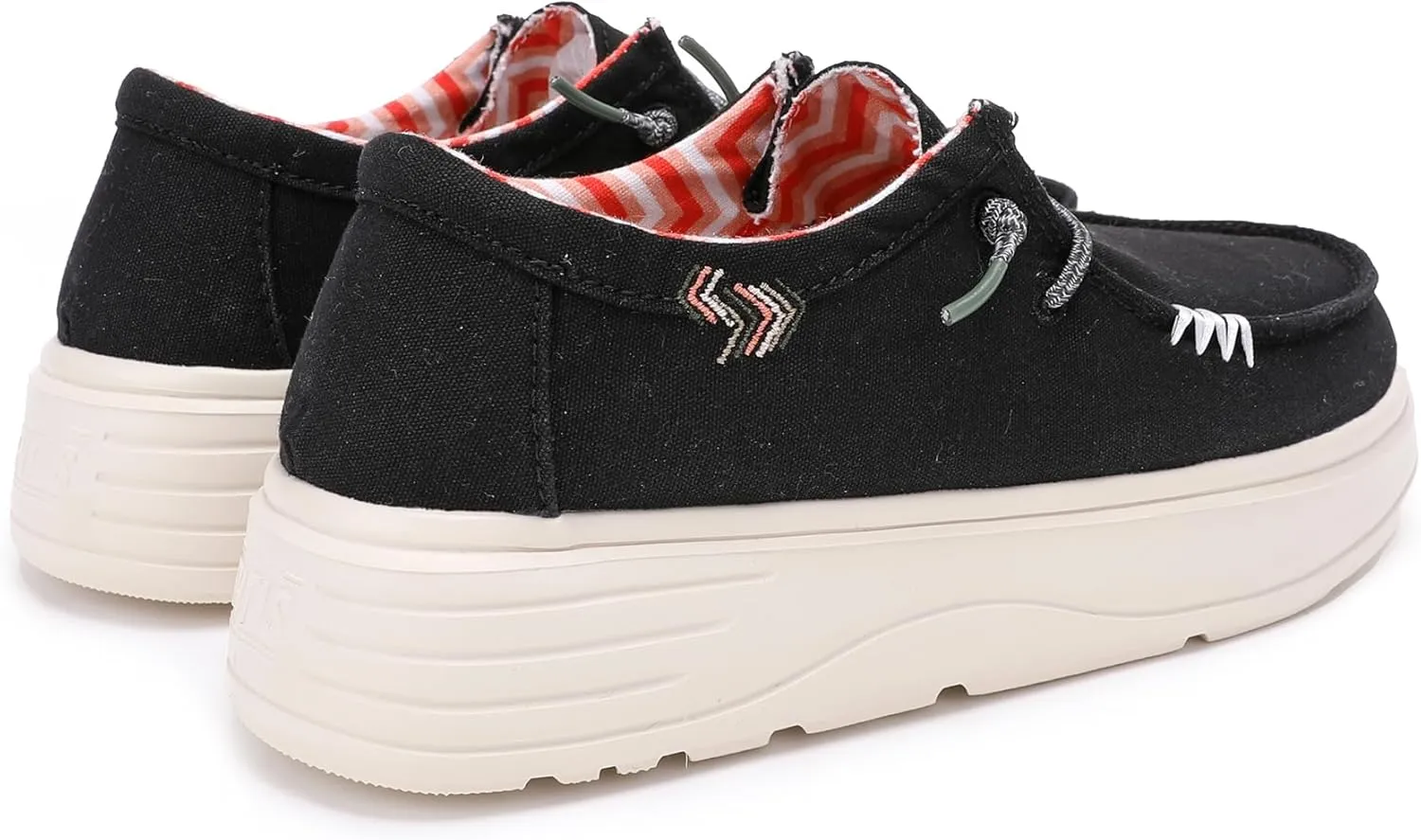 PITAS Natal Women's Boat Shoes | Comfortable Summer Loafers | Casual Slip-On Shoes for Women | Black