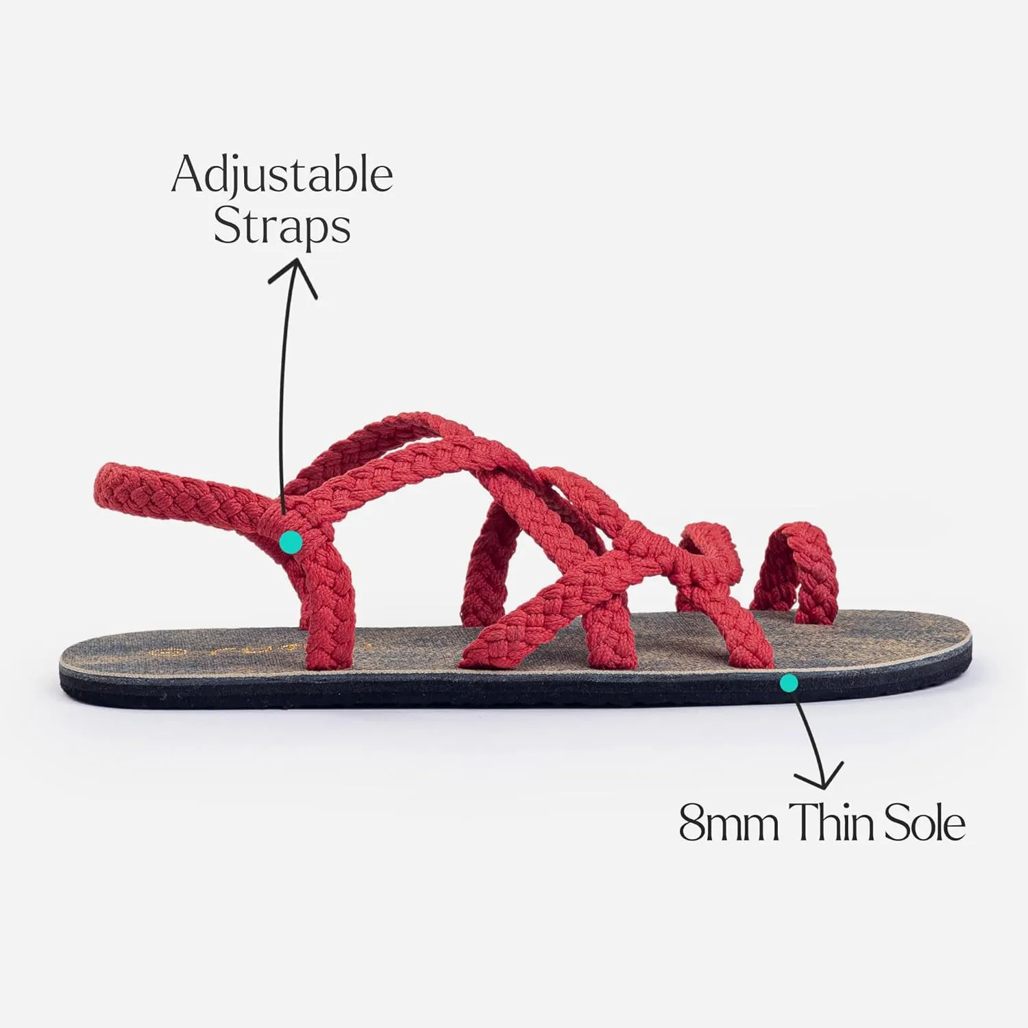 Plaka Nova Barefoot Sandals for Women – Zero Drop Minimalist Walking Sandals with Wide Toe Box, 8mm Thin Sole, Lightweight & Comfortable Fit, Adjustable Straps, Vegan Friendly
