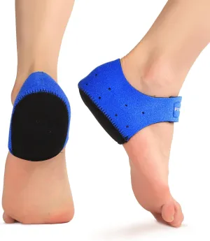 Plantar Fasciitis Heel Cup Protectors - Promifun Heel Cups for Heel Spur,Achilles Tendinitis,Cracked Heels,Heel Pain Relief Products - Gel Heel Cushion Pads,Blue,Large(W 9.5-13 / M 8.5-14)
