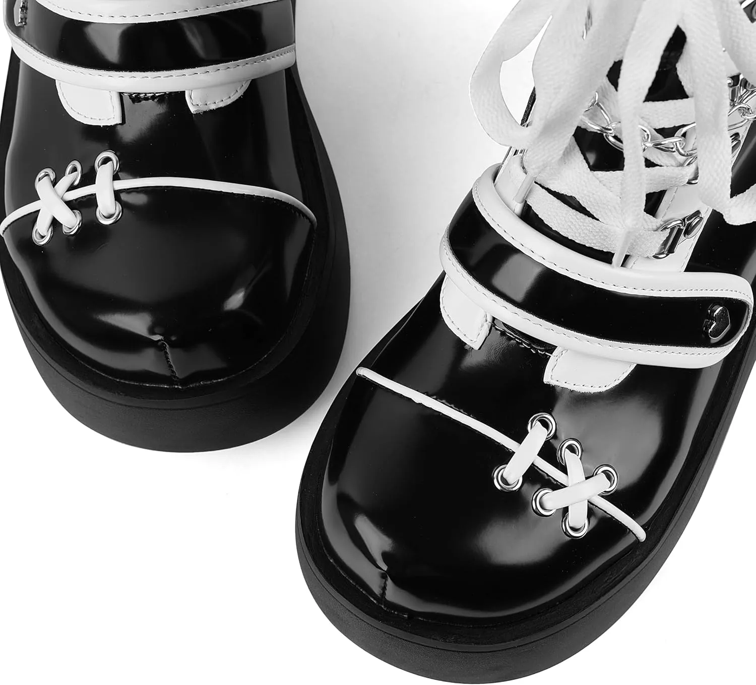 Platform Ankle boots for Women Goth Rave Boots Kawaii Shoes High Heel Round Toe Zipper Wedges Mid Calf Booties