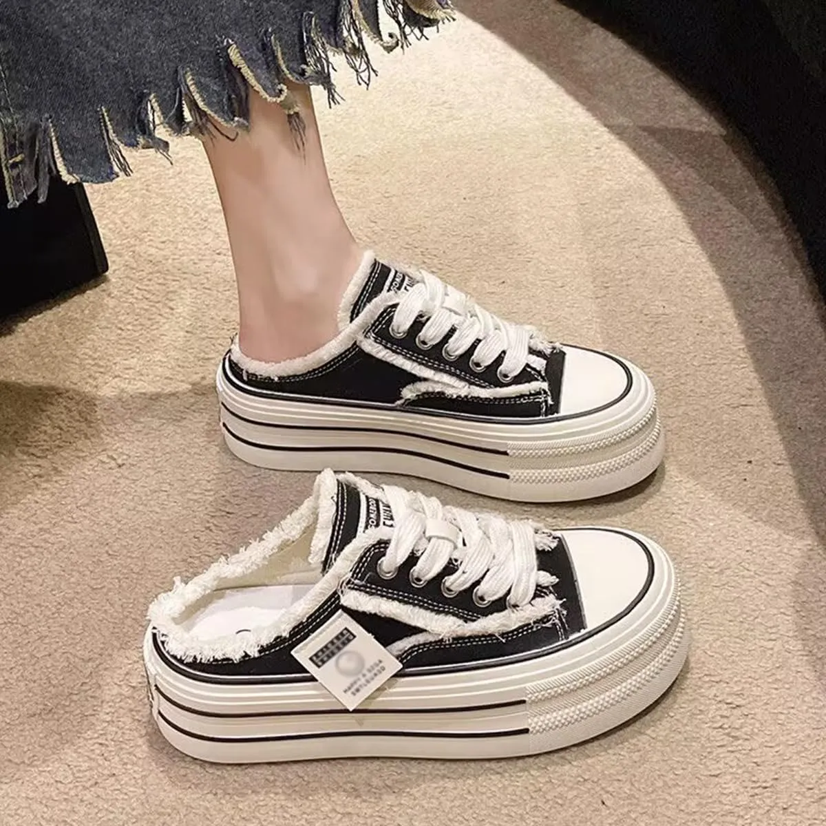 Platform Slip On Shoes for Women, Slip On Canvas Shoes for Women 2025 Comfortable Breathable Casual Indoor