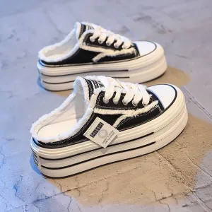 Platform Slip On Shoes for Women, Slip On Canvas Shoes for Women 2025 Comfortable Breathable Casual Indoor