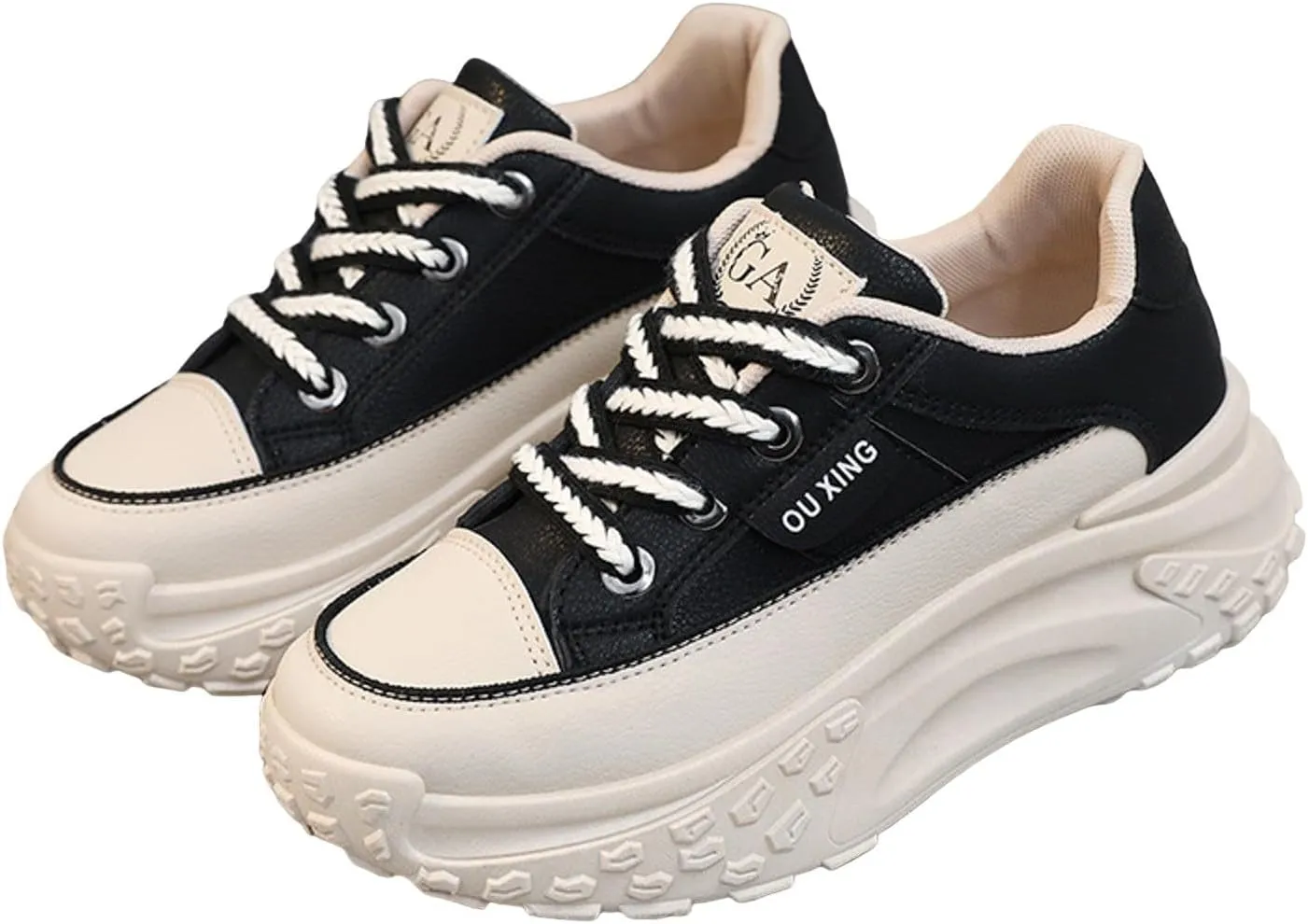 Platform Sneakers Women Chunky Sneakers Casual Walking Shoes Preppy Shoes Non Slip Breathable Fashion Sneakers