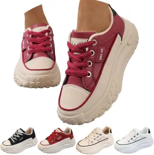Platform Sneakers Women Chunky Sneakers Casual Walking Shoes Preppy Shoes Non Slip Breathable Fashion Sneakers