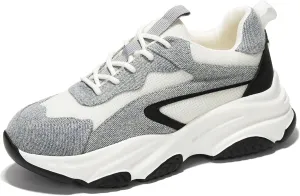 Project Cloud Chunky Platform Sneakers for Women - Comfortable Memory Foam Insole Shoes for Women Footwear - Lace-up Womens Shoes & Fashion Sneakers (Coco)