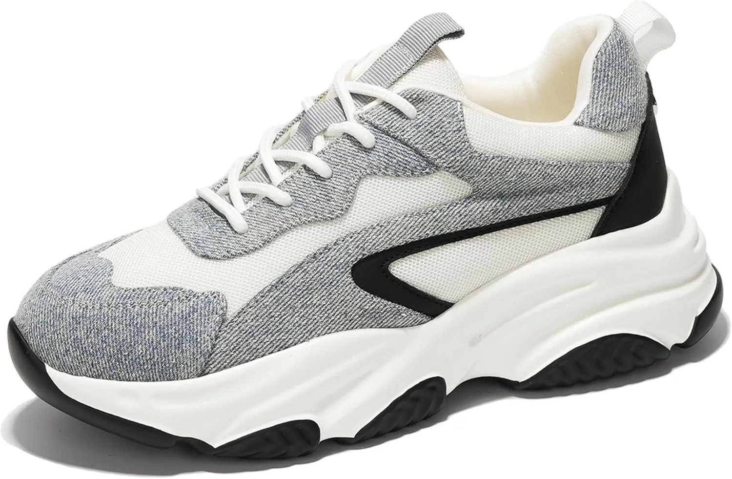 Project Cloud Chunky Platform Sneakers for Women - Comfortable Memory Foam Insole Shoes for Women Footwear - Lace-up Womens Shoes & Fashion Sneakers (Coco)