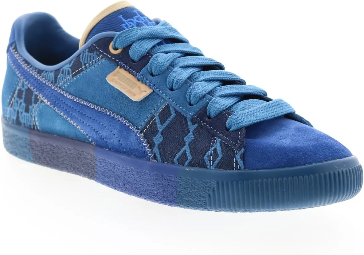 PUMA Mens Dapper Dan Clyde Pre-Game Runway Blue Lifestyle Sneakers Shoes 10