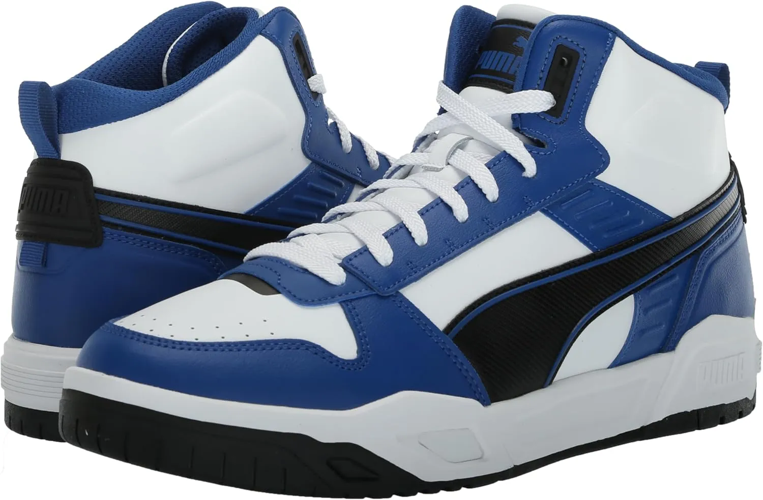 PUMA Men's RBD Tech Mid Shoes, Black-Clementine-White, 7