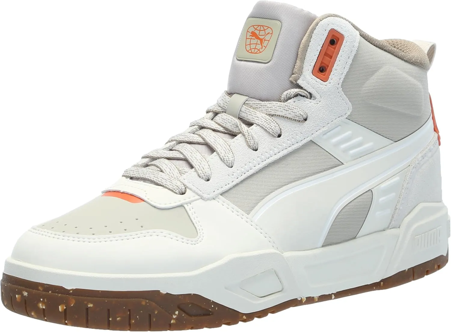 PUMA Men's RBD Tech Mid Shoes, Black-Clementine-White, 7