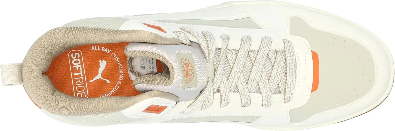 PUMA Men's RBD Tech Mid Shoes, Black-Clementine-White, 7