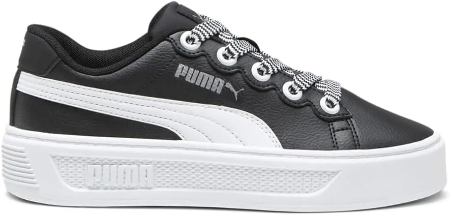 PUMA Womens Smash Platform V3 Thick Laces Up Platform Sneakers Shoes Casual - Black - Size 11 M