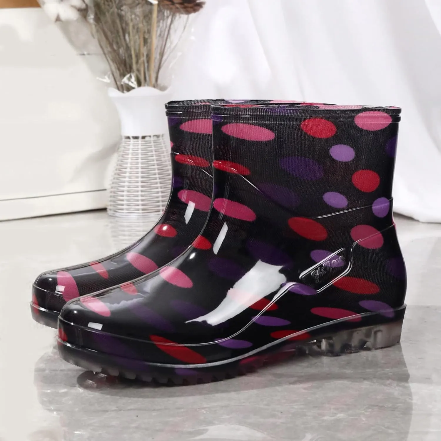 Rain Boots Women Women's Ankle Rain Boots Waterproof Garden Shoes Outdoor Rain Shoes for Hunting Gardening Farming